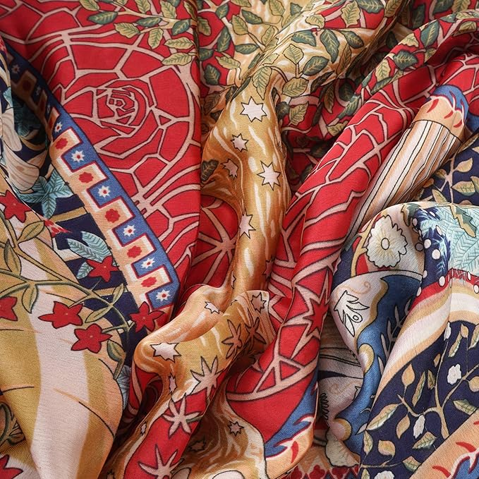 YOUR SMILE Ladies/Women's Lightweight Floral Print/Solid Color mixture Shawl Scarf For Spring Summer season