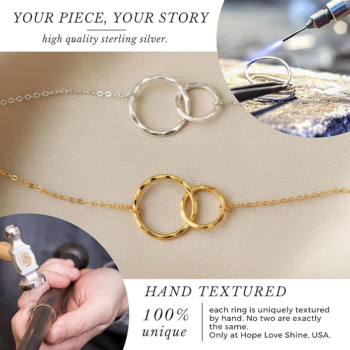 HOPE LOVE SHINE Mom Gift from Daughter - Sentimental, Meaningful Mother and Daughter Necklace, Jewelry, 14k Gold Plated Sterling Silver