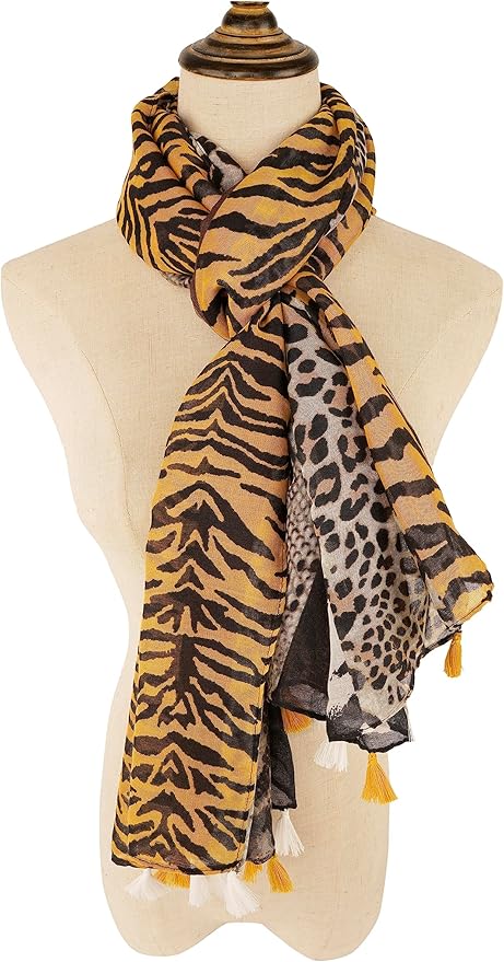 YOUR SMILE Large Boho Scarf for Women Lightweight Floral Printed Scarves Fall Winter Fashion Fringed Shawl wraps