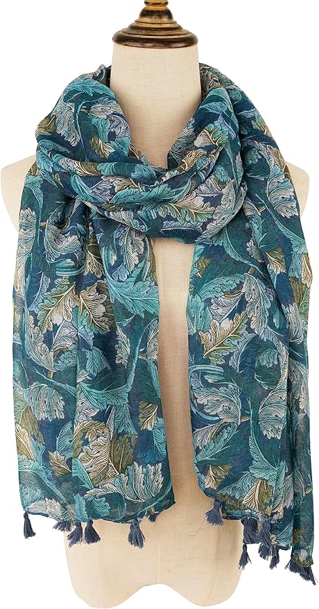 YOUR SMILE Large Boho Scarf for Women Lightweight Floral Printed Scarves Fall Winter Fashion Fringed Shawl wraps