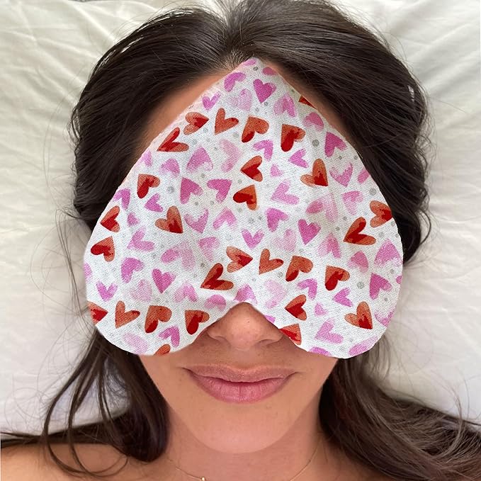 Weighted Heart Eye Pillow with Organic Lavender & Flaxseed – Relaxation Gift for Women, Meditation Tool, Mindful Rest, Cooling Eye Mask, Wellness Self-Care Kit