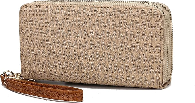 MKF Collection Wristlet Wallet for Women, Small Vegan Leather Credit Card Holder with Zipper Coin Pocket Wallet Purse Handbag By Mia K