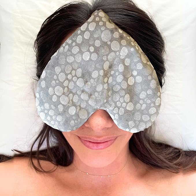Weighted Heart Eye Pillow with Organic Lavender & Flaxseed – Relaxation Gift for Women, Meditation Tool, Mindful Rest, Cooling Eye Mask, Wellness Self-Care Kit