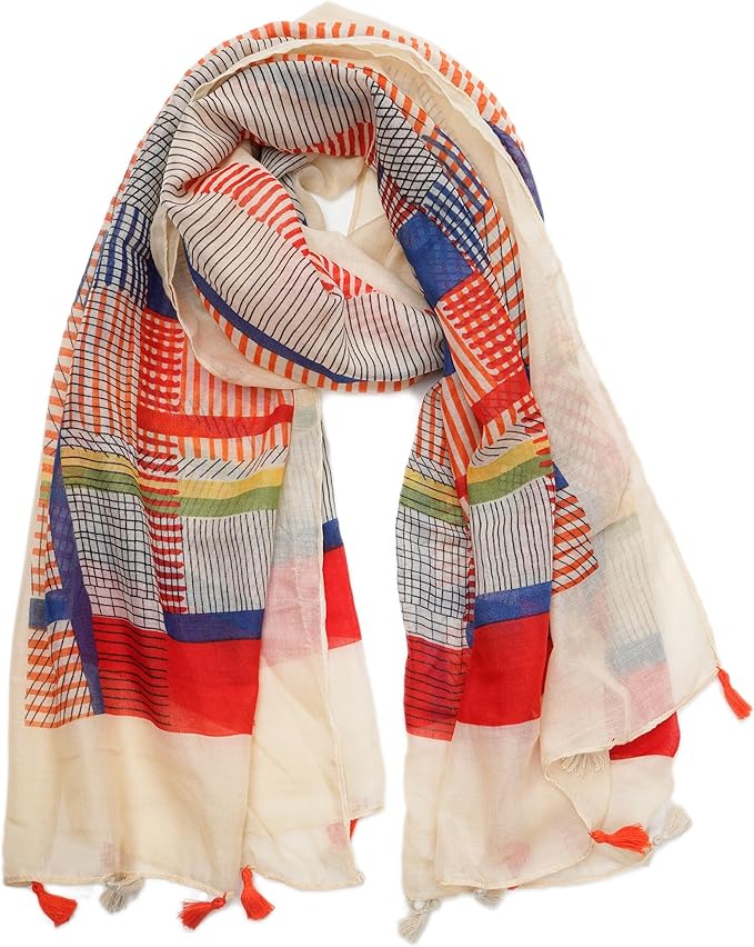 YOUR SMILE Large Boho Scarf for Women Lightweight Floral Printed Scarves Fall Winter Fashion Fringed Shawl wraps