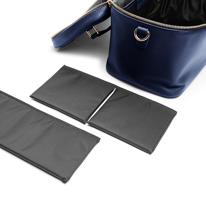 Leatherology Navy Blue XL Train Case – Full-Grain Leather Cosmetic Organizer with Spacious Interior, Removable Dividers, Water-Resistant Lining & D-Rings for Strap