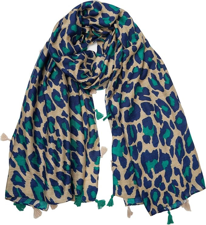 YOUR SMILE Large Boho Scarf for Women Lightweight Floral Printed Scarves Fall Winter Fashion Fringed Shawl wraps