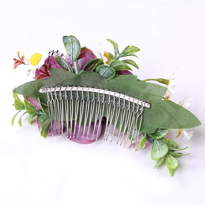 Flower Hair Clip for Women - Elegant Hair Accessory for Wedding, Party & Daily Wear (Purple 2)