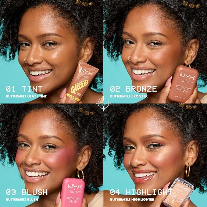 NYX PROFESSIONAL MAKEUP Buttermelt Highlighter, Powder Highlighter Makeup, With Up to 12H Wear and High Impact Glow - 15 U Butta Werk (Frosty Pink)