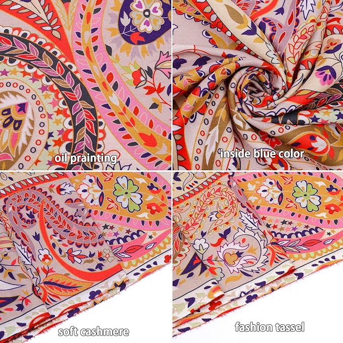 Scarf Shawl Wraps for Women Pashmina Soft Cashmere Scarf Printed Large Blanket Scarf Warm for Fall Winter