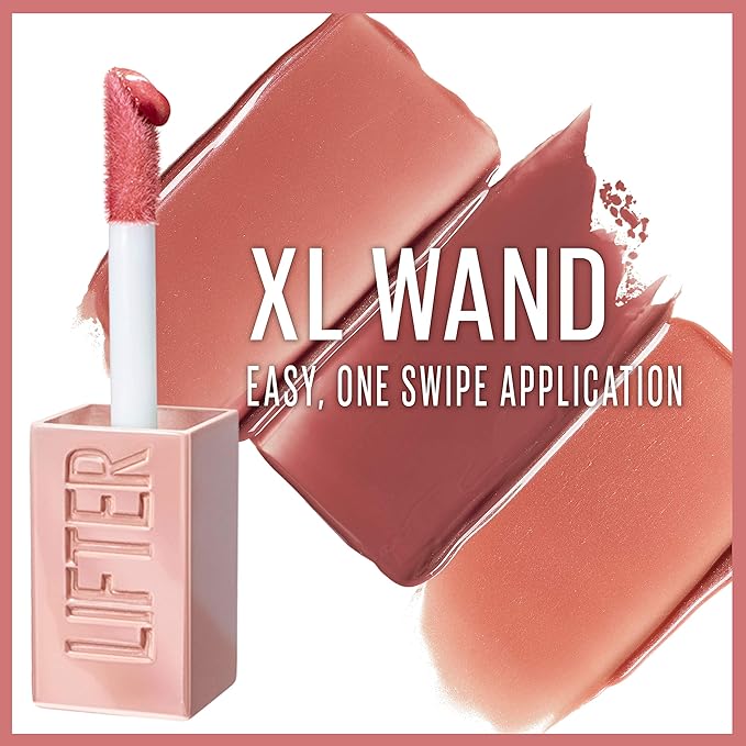 Maybelline Lifter Gloss with Hyaluronic Acid Makeup Bundle, Lip Gloss Set Includes 1 Nude Lip Gloss in Petal and 1 Pink Lip Gloss in Stone