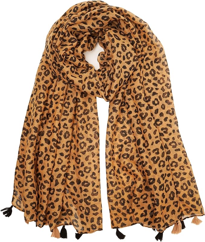 YOUR SMILE Large Boho Scarf for Women Lightweight Floral Printed Scarves Fall Winter Fashion Fringed Shawl wraps