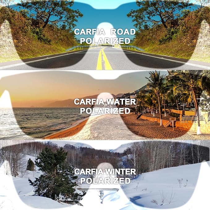 CARFIA Polarized Sunglasses for Women: Acetate, Small/Medium Size, UV400 Anti Glare CA5354