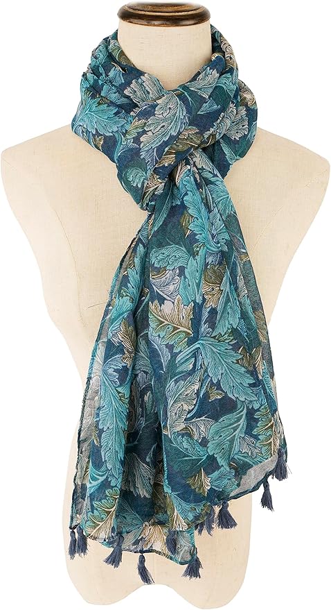 YOUR SMILE Large Boho Scarf for Women Lightweight Floral Printed Scarves Fall Winter Fashion Fringed Shawl wraps