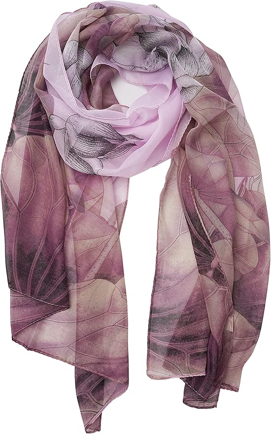 YOUR SMILE Ladies/Women's Lightweight Floral Print/Solid Color mixture Shawl Scarf For Spring Summer season