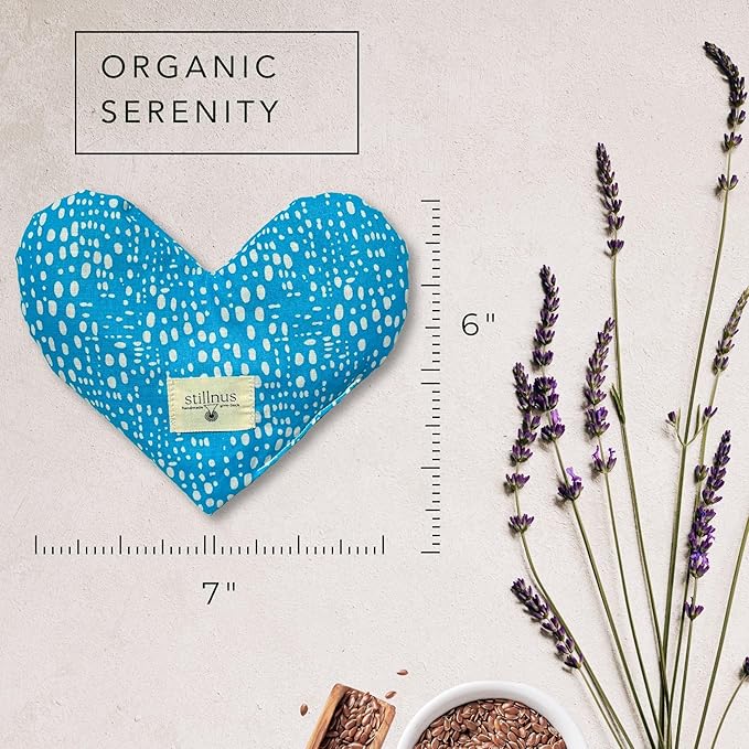 Weighted Heart Eye Pillow with Organic Lavender & Flaxseed – Relaxation Gift for Women, Meditation Tool, Mindful Rest, Cooling Eye Mask, Wellness Self-Care Kit
