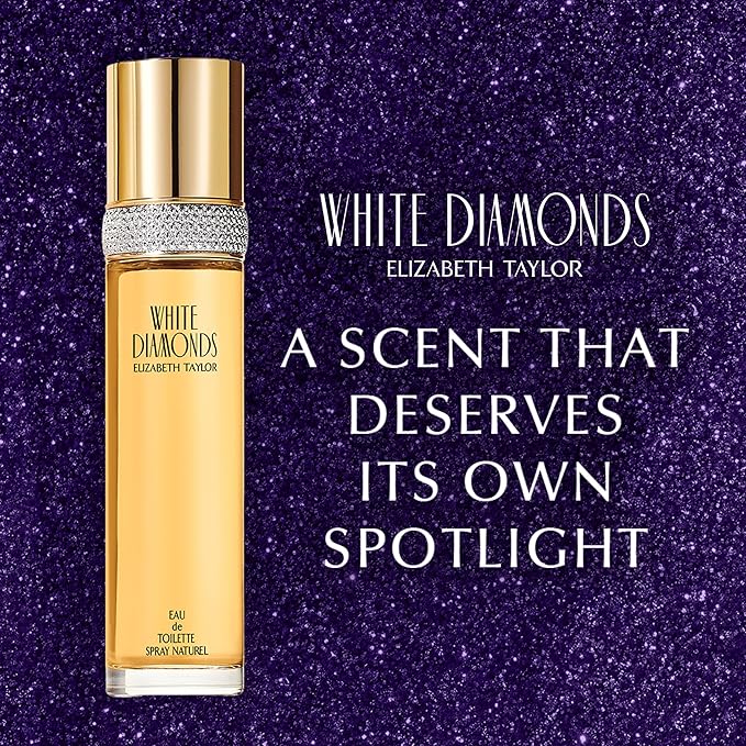 Elizabeth Taylor White Diamonds Women's Perfume, Long-Lasting Floral Fragrance, Eau de Toilette EDT Spray, Gift for Her, 3.3 fl oz