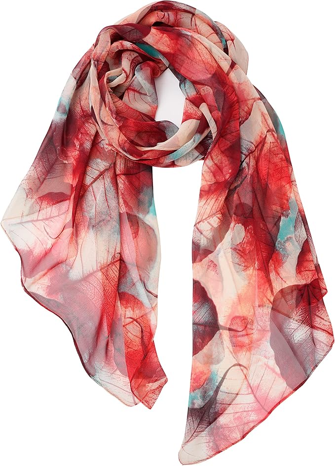 YOUR SMILE Ladies/Women's Lightweight Floral Print/Solid Color mixture Shawl Scarf For Spring Summer season