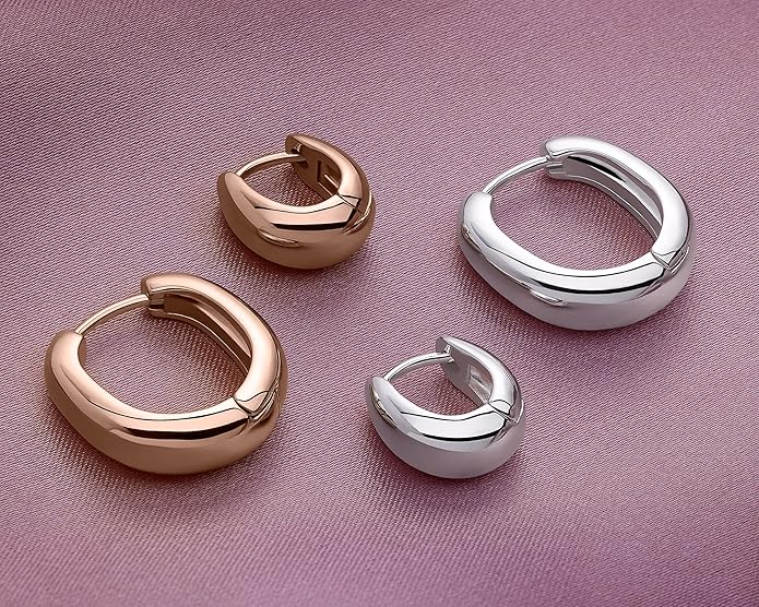 MILLA 14k Gold Huggie Earrings or Sterling Silver Huggie Earrings for Women Multipack & Individuals - Ear Huggers Earrings for Women Trendy Y2K Earrings, Preppy Earrings - Lightweight & Hypoallergenic