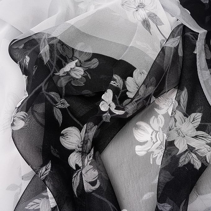YOUR SMILE Ladies/Women's Lightweight Floral Print/Solid Color mixture Shawl Scarf For Spring Summer season