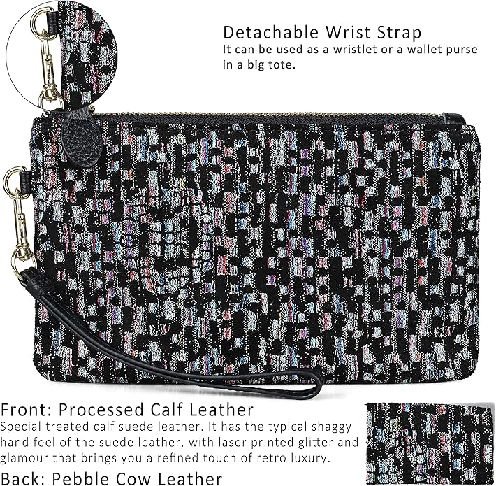 befen Genuine Leather Wristlet Clutch RFID Blocking Bag Cell Phone Wallet Purse Wristlet Wallet Purses and Handbags for Women