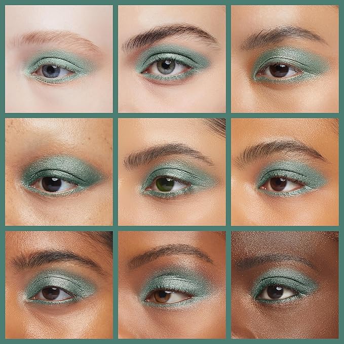 Teal Jewel Shimmering Green Emerald Forest Pressed Powder Single Vegan Eyeshadow; Talc, Paraben & Cruelty Free