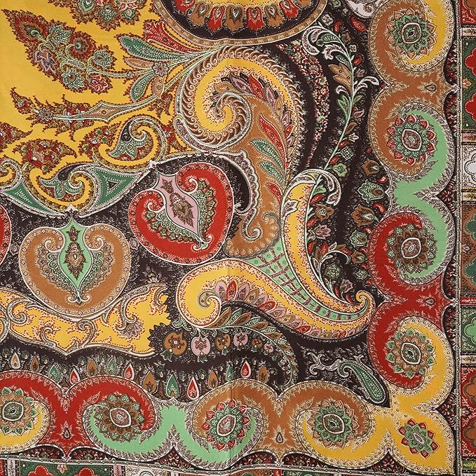 YOUR SMILE Silk Like Scarf Women's Fashion Pattern Large Square Satin Headscarf Headdress