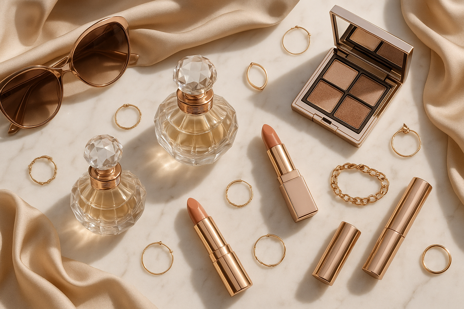 perfume, cosmetics, and accessories